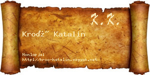 Kroó Katalin névjegykártya