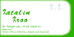 katalin kroo business card
